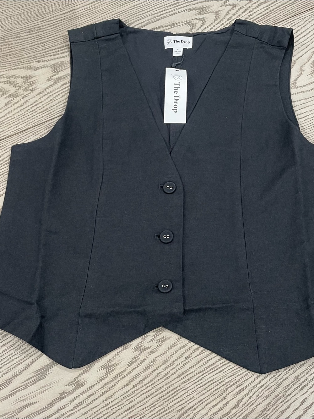 Women's Black Button-Front Vest